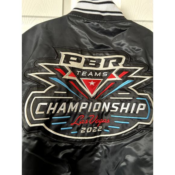 PBR Teams Championship Las Vegas 2022 Bomber Starter Jacket XL Black Bull Riders - Picture 3 of 13